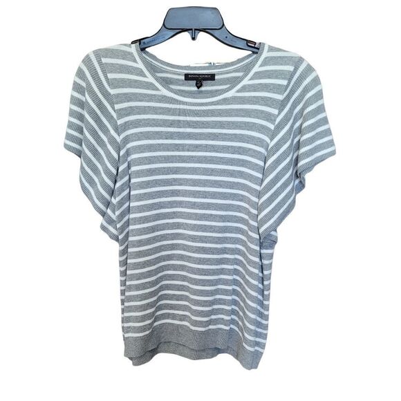 Banana republic grey stripe sweater - Picture 1 of 4